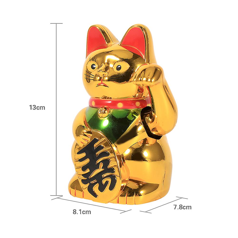 Large Gold Waving Hand Paw Up Wealth Prosperity Welcoming Cat Good Luck Feng Shui Decoration