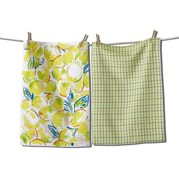 Tagltd Lemons Flour Sack Dishtowel Set Of 2