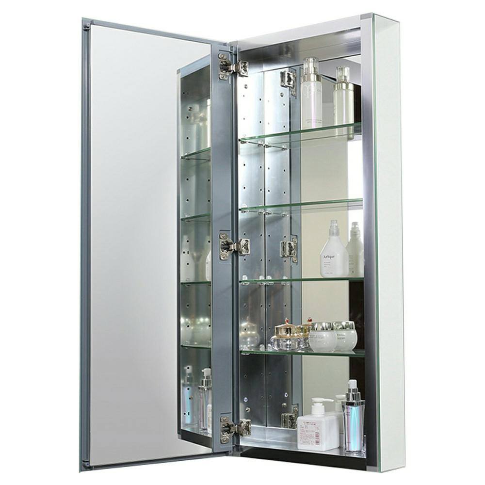 Fresca 20 in. W x 36 in. H x 5 in. D Frameless Recessed or Surface-Mounted Bathroom Medicine Cabinet FMC8059