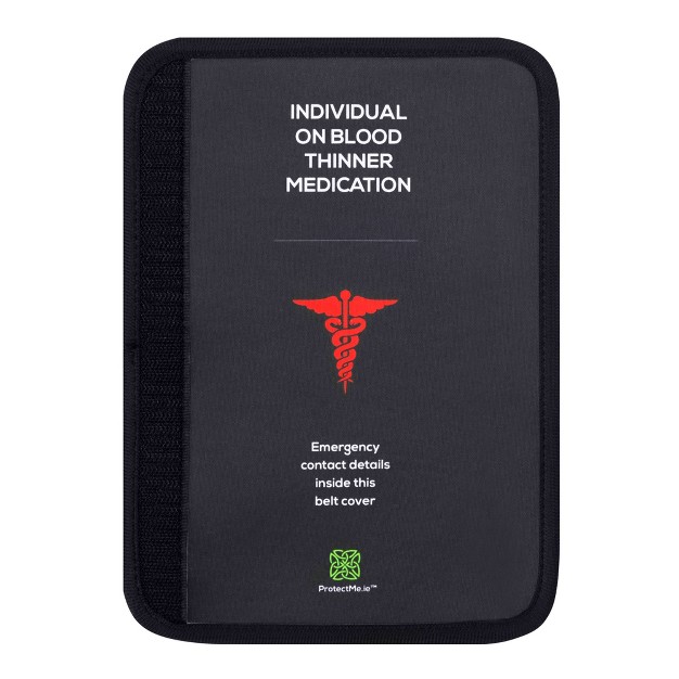 Protectme Medical Identification Seatbelt Cover Individual On Blood Thinner Medication