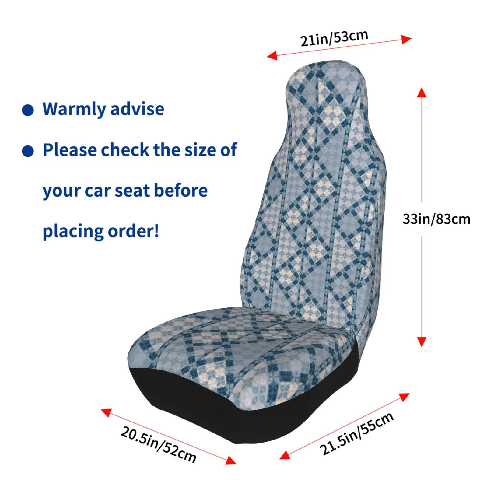 TEQUAN Front Seat Covers， Abstract Moroccan Style Pattern 2 Piece Car Seat Cover Fit Most Car SUV Truck Van