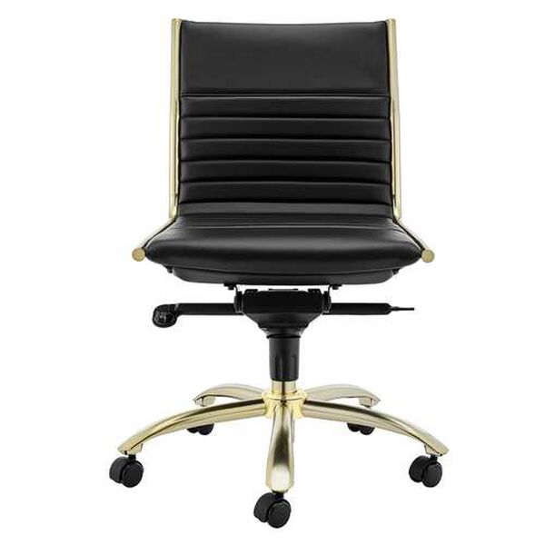 Dirk Black Low Back Office Chair Without Armrests