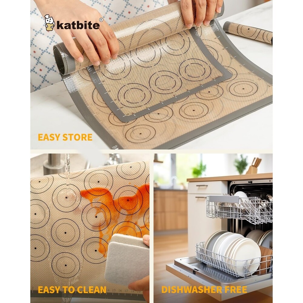 Katbite Large Baking Mat Set  Reusable Nonstick Bakeware Mats for Cookies