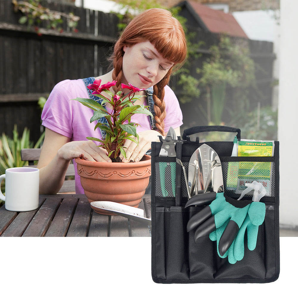 Garden Kneeler Tool Bag with Handle Pockets Foldable & Portable Tool Pouch Oxford Gardening Tools Hanging Storage Bag Organizer