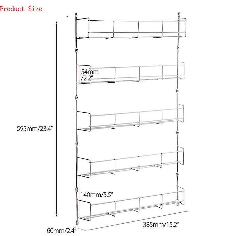 6 Tiers Kitchen Spice Rack Organizer Storage Shelf Pantry Wall Hanging Holder