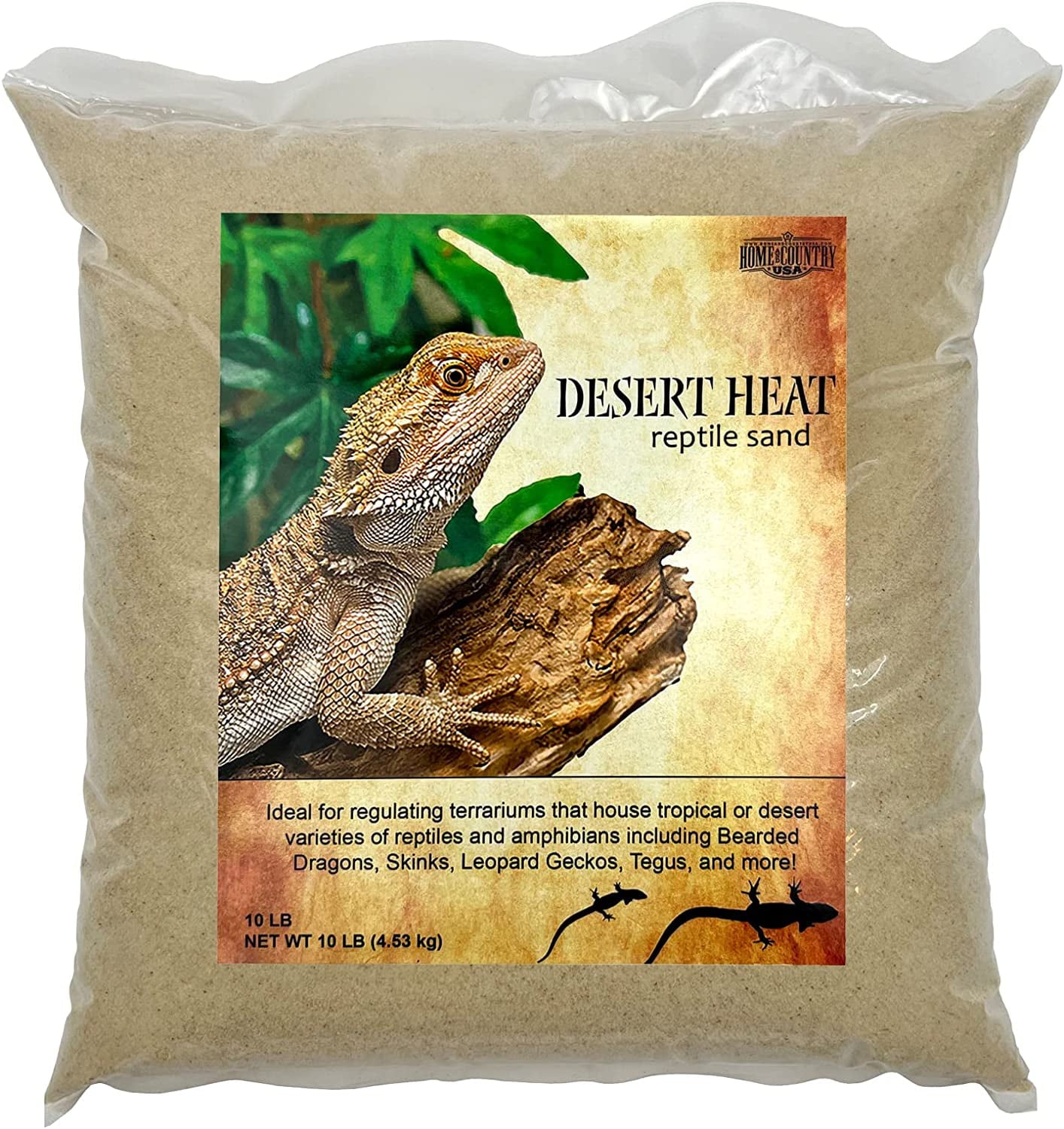 Desert Heat Reptile Sand (10 Pounds) - Perfect for Both a Hamster Sand and Reptile Sand Usage. Designed for Multiple Species Including The Bearded Dragon