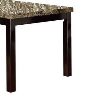 Benjara 60 in. 1-Piece Brown Faux Marble and Pine Wood Dining Table BM171261