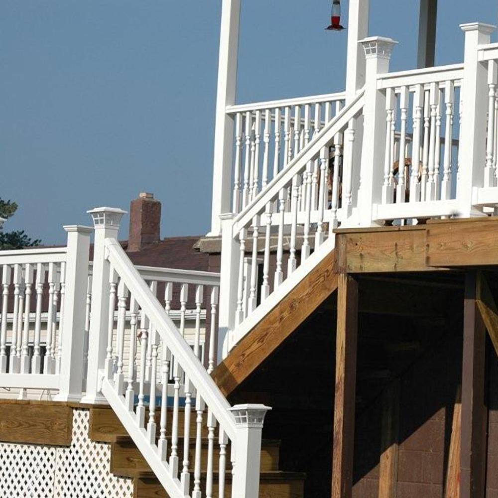 Weatherables Delray 3 ft. H x 6 ft. W White Vinyl Stair Railing Kit with Colonial Spindles WWR-THDD36-C6S