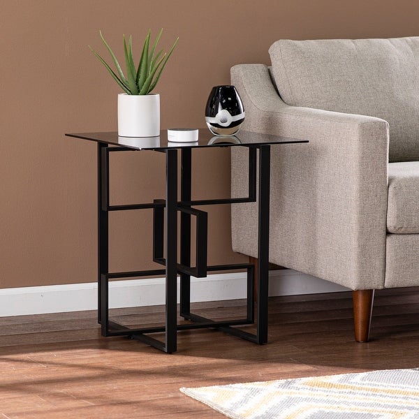 SEI Furniture Cezanne Contemporary Black Metal Accent Table