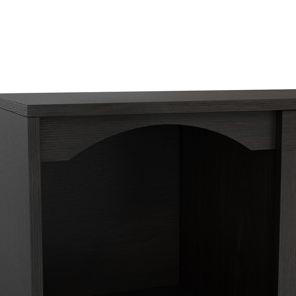 DH BASIC Transitional Espresso 62 inch TV Stand with Storage by Denhour