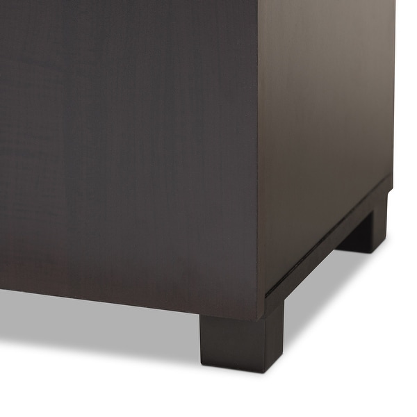 Contemporary Wenge Dark Brown Shoe Storage Cabinet - - 27147061