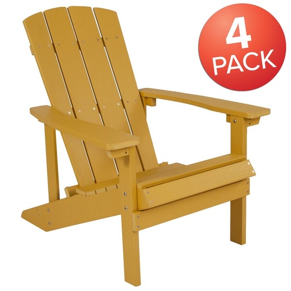 Allweather Poly Resin Wood Outdoor Adirondack Chair (Set of 4)