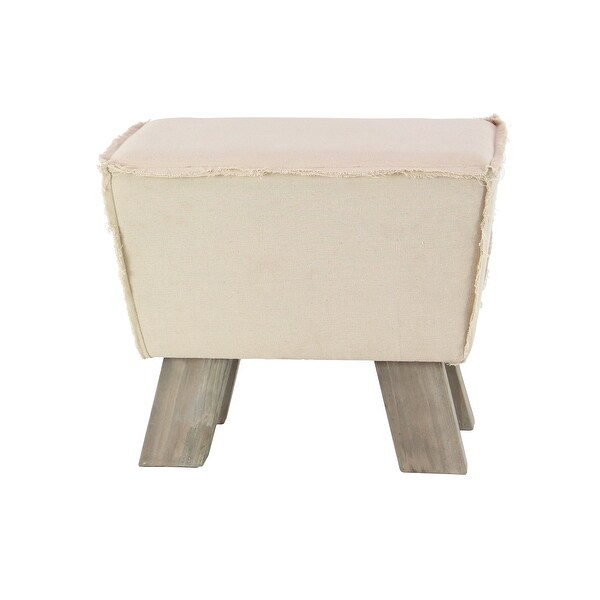 White MDF Rustic Stool 17 x 19 x 12 - 19 x 12 x 17