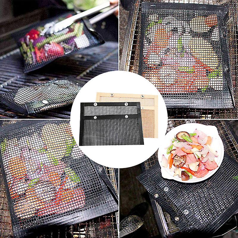 5pc Reusable Non-stick Bbq Grill Mesh Bag Barbecue Baking Isolation Pad Outdoor Picnic Camping Bbq Kitchen Tools