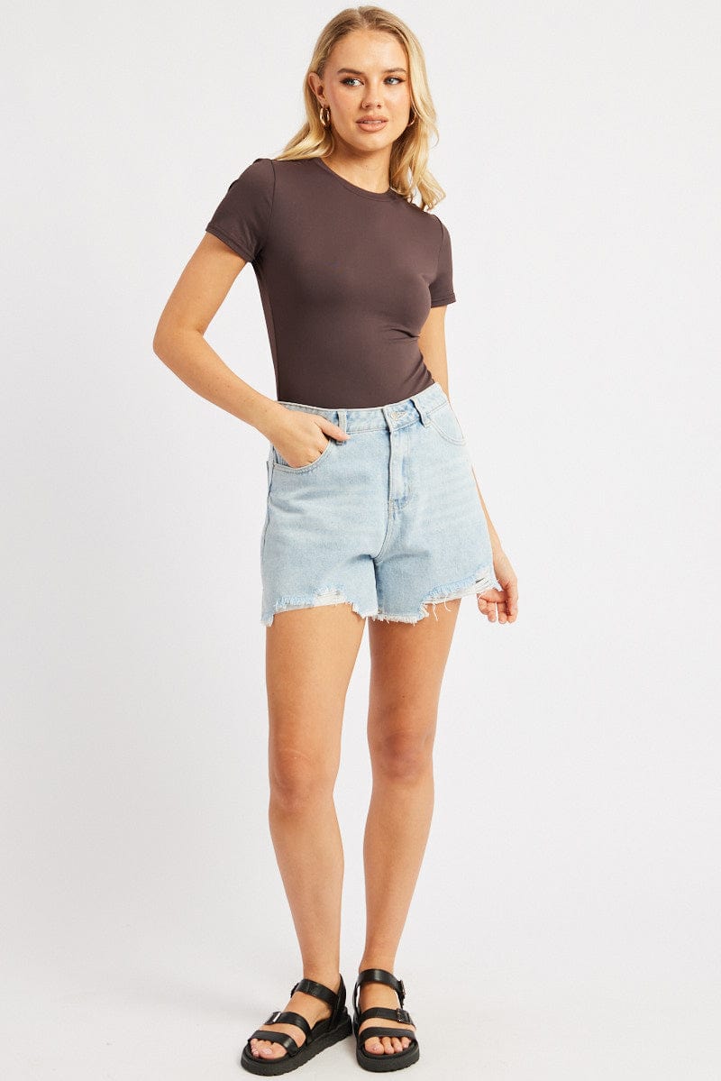 Brown Supersoft Top Short Sleeve