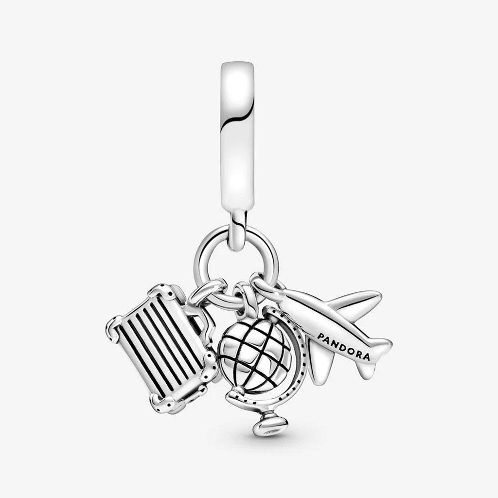 PANDORA  Airplane, Globe & Suitcase Dangle Charm