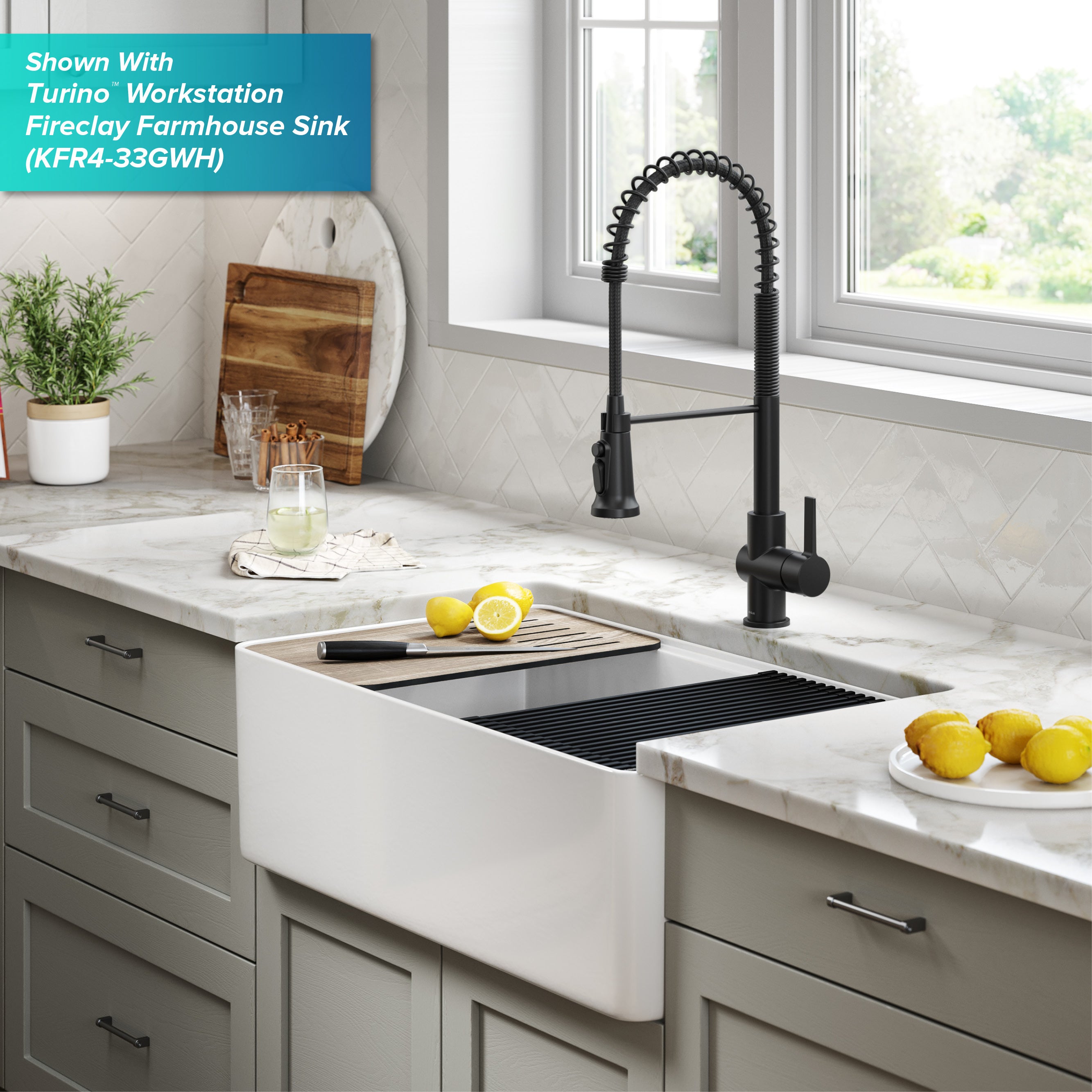 Kraus Britt 2-in-1 Commercial Style Pull-Down Single Handle Water Filter Kitchen Faucet for Reverse Osmosis or Water Filtration System in Matte Black