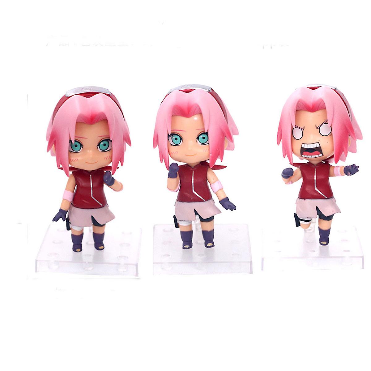 3pcs Mini Haruno Sakura Naruto Action Figure Toy Model