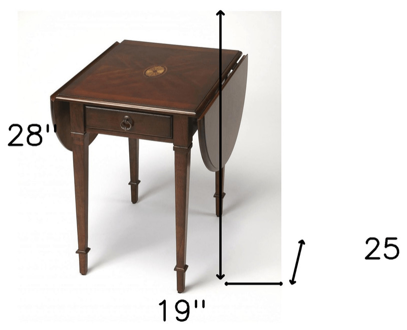 Traditional Cherry Drop Leaf Table   Transitional   Side Tables And End Tables   by HomeRoots  Houzz