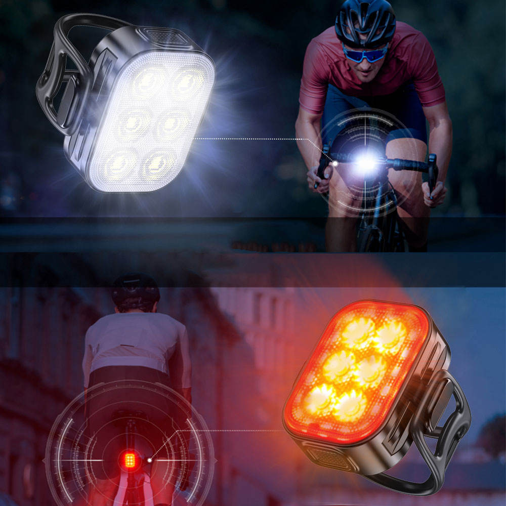 Q5 Lights Set Bicycle Headlight Tail Light MTB Road Bike Bright Flashlight Cycling Waterproof 500 Lumen LED Type C Bike Lights