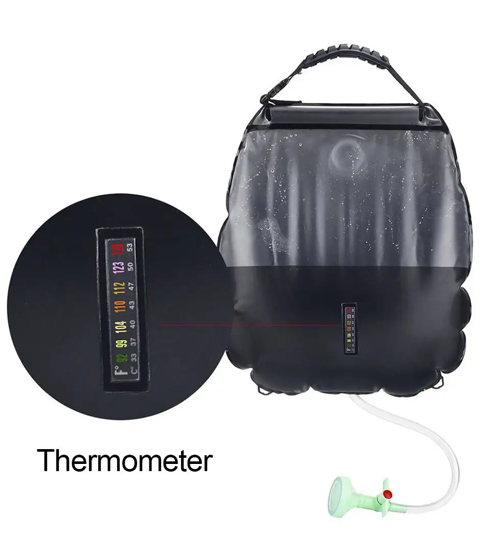 Water Bags Outdoor Camping Hiking Solar Shower Bag Heating Camping Shower Climbing Hydration Bag Hose Switchable Shower Head