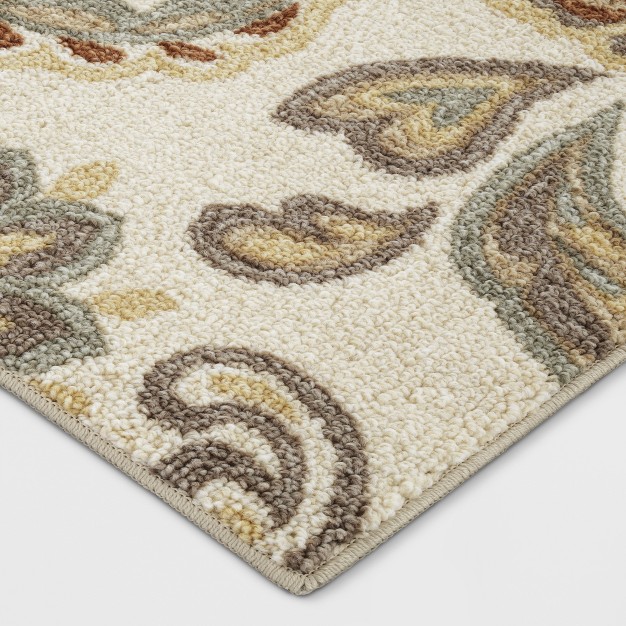 Maples 2 x27 x7 x27 Runner Floral Paisley Rug Beige