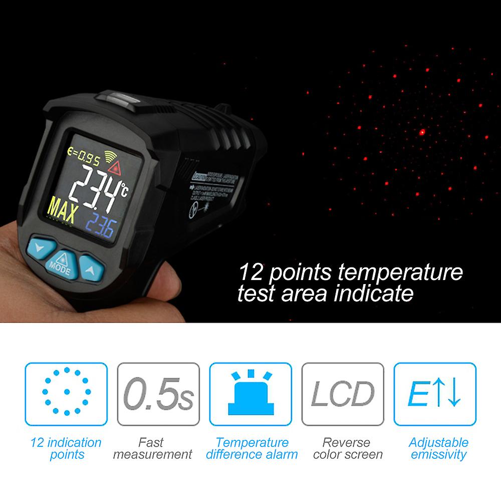 Black Ir01d -50~800 Industrial Digital Infrared Thermometer Handheld Infrared Lcd Temperature Meter Gauge Non-contact Ir Pyrometer Hygrometer Industri