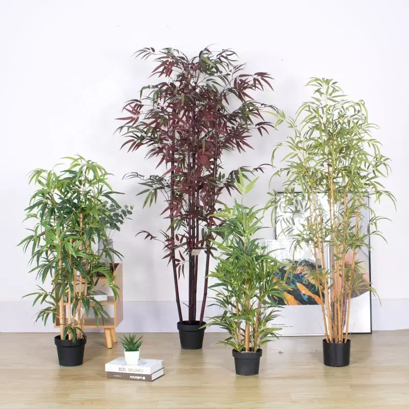 artificial plants for indoor home decoration garden supplies plastic green faux plant in pot artificial bamboo plants