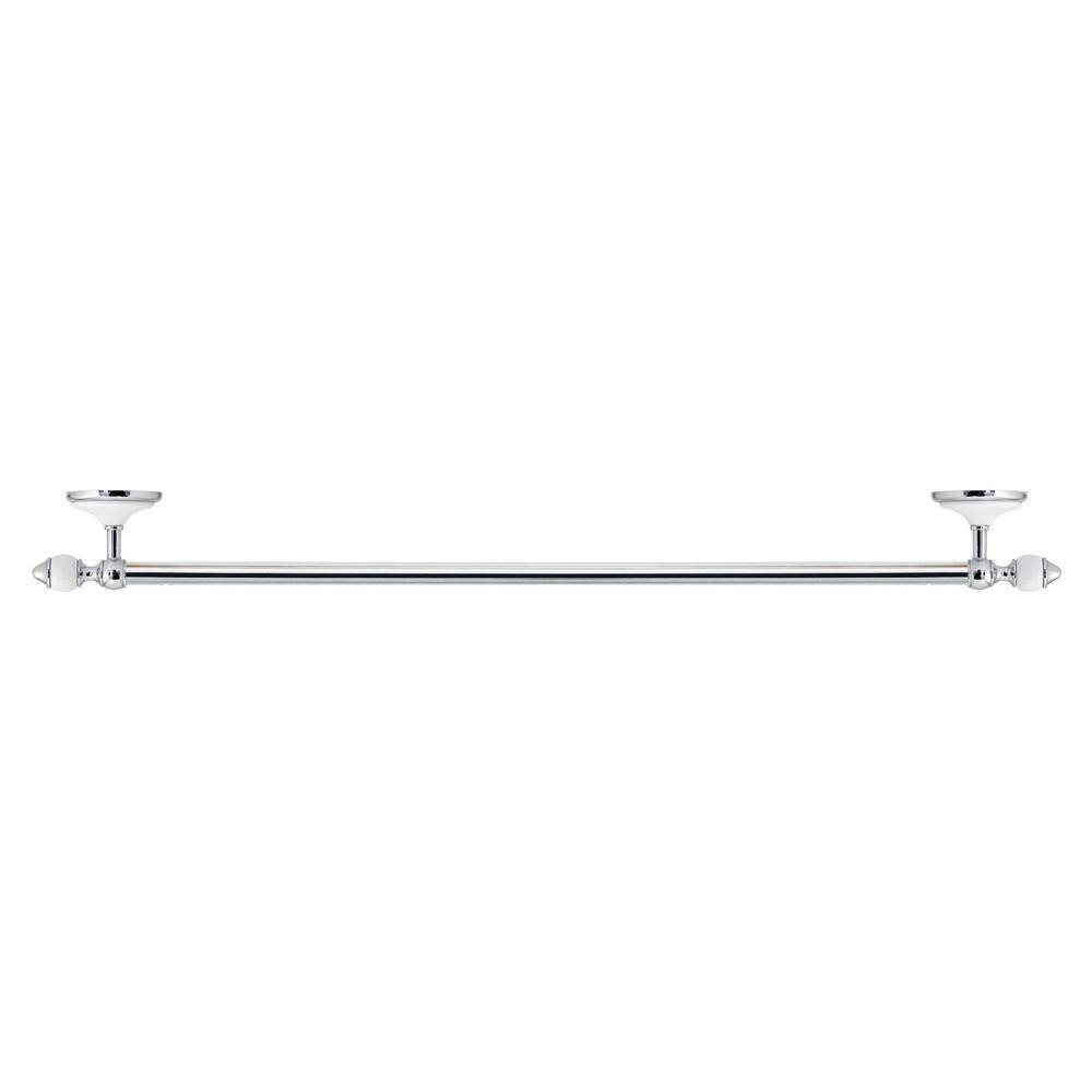 MODONA ARORA 24 in. Towel Bar in White Porcelain and Polished Chrome 9724-A