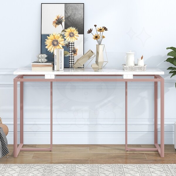 Console Table with Metal Frame