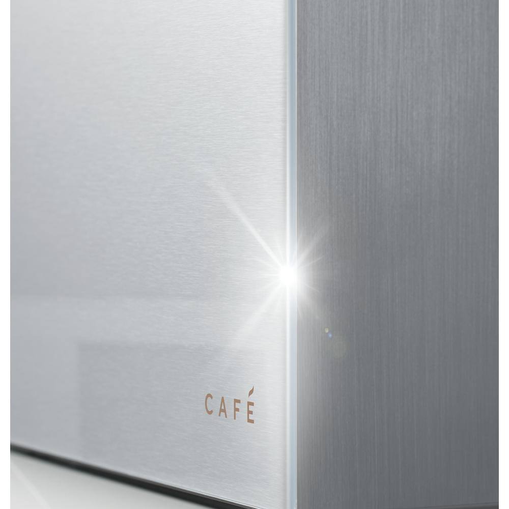 Cafe 27.4 cu. ft. Smart 4-Door Quad French Door Refrigerator in Platinum Glass ENERGY STAR CQE28DM5NS5