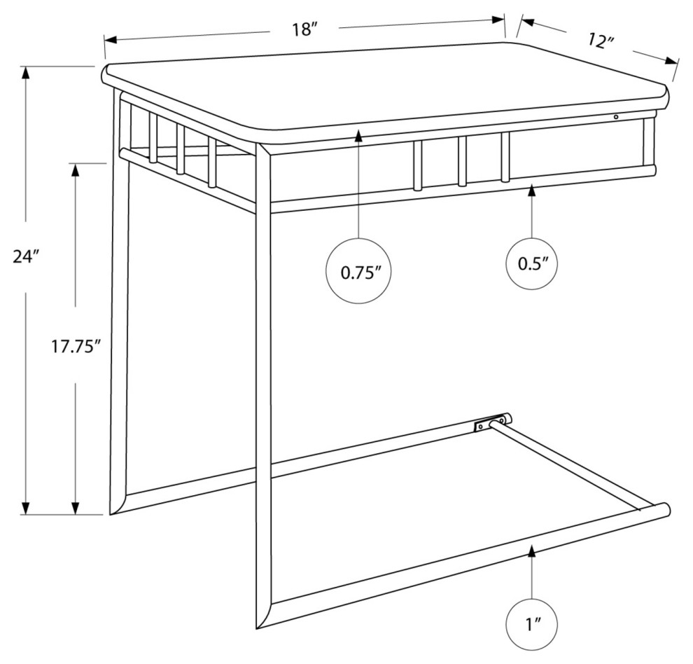 HomeRoots 18 quotx 12 quotx 24 quotGrey Grey Mdf Metal Accent Table   Transitional   Side Tables And End Tables   by UStradeENT LLC  Houzz