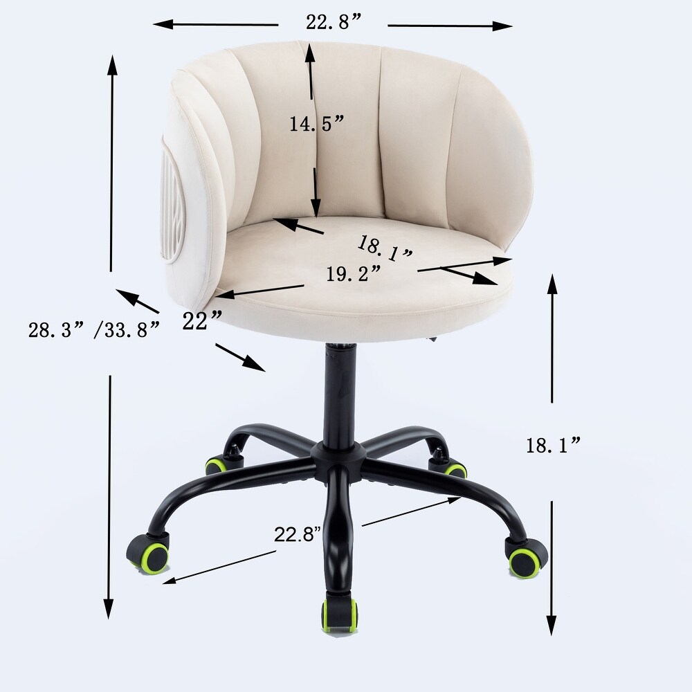 360 Degree Swivel Velvet Leisure Office Chair With Rolling Wheels