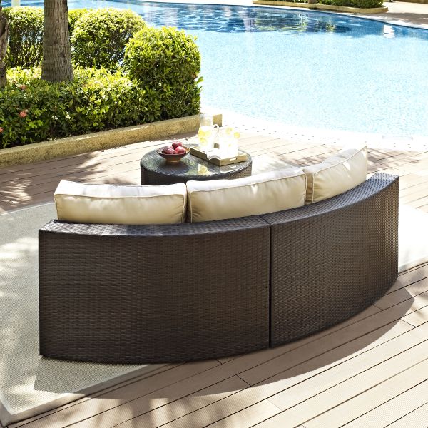 Catalina 2Pc Outdoor Wicker Sectional Set