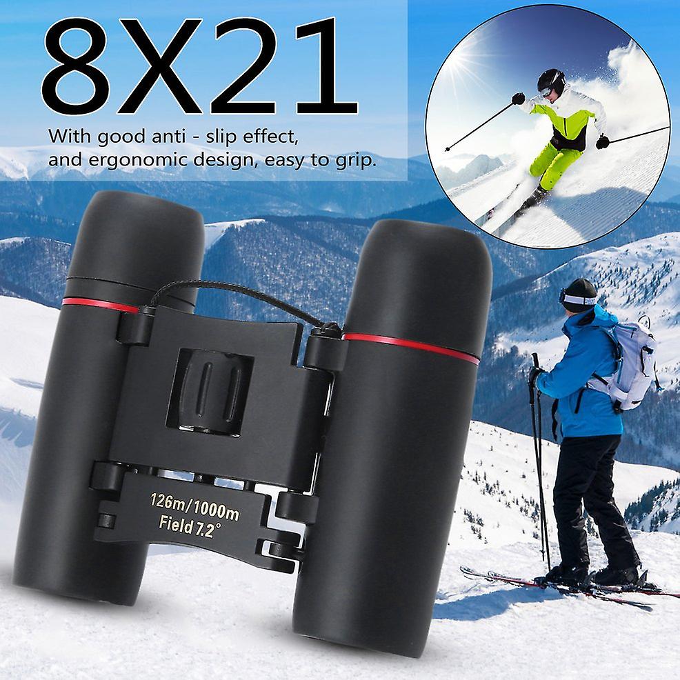 8x21 Roof Prism Foldable Binoculars With Carry Case Strap For Birdwatching