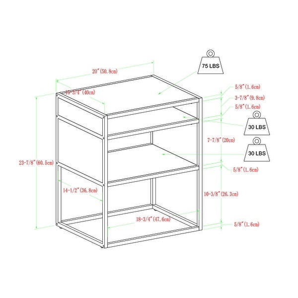 Middlebrook Designs Geller Open-shelf Side Table