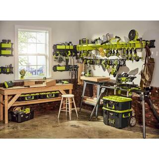 RYOBI LINK Tool Crate with LINK 7-Piece Wall Storage Kit and LINK Wall Rails (2-Pack) STM104-STM503K-STM504