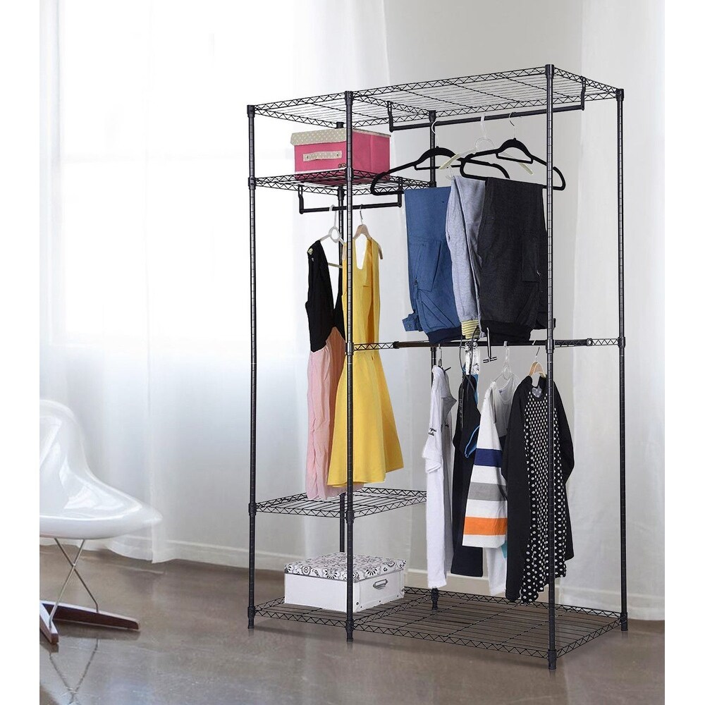 Costway 48''x18''x71'' Closet Organizer Garment Rack Portable Clothes