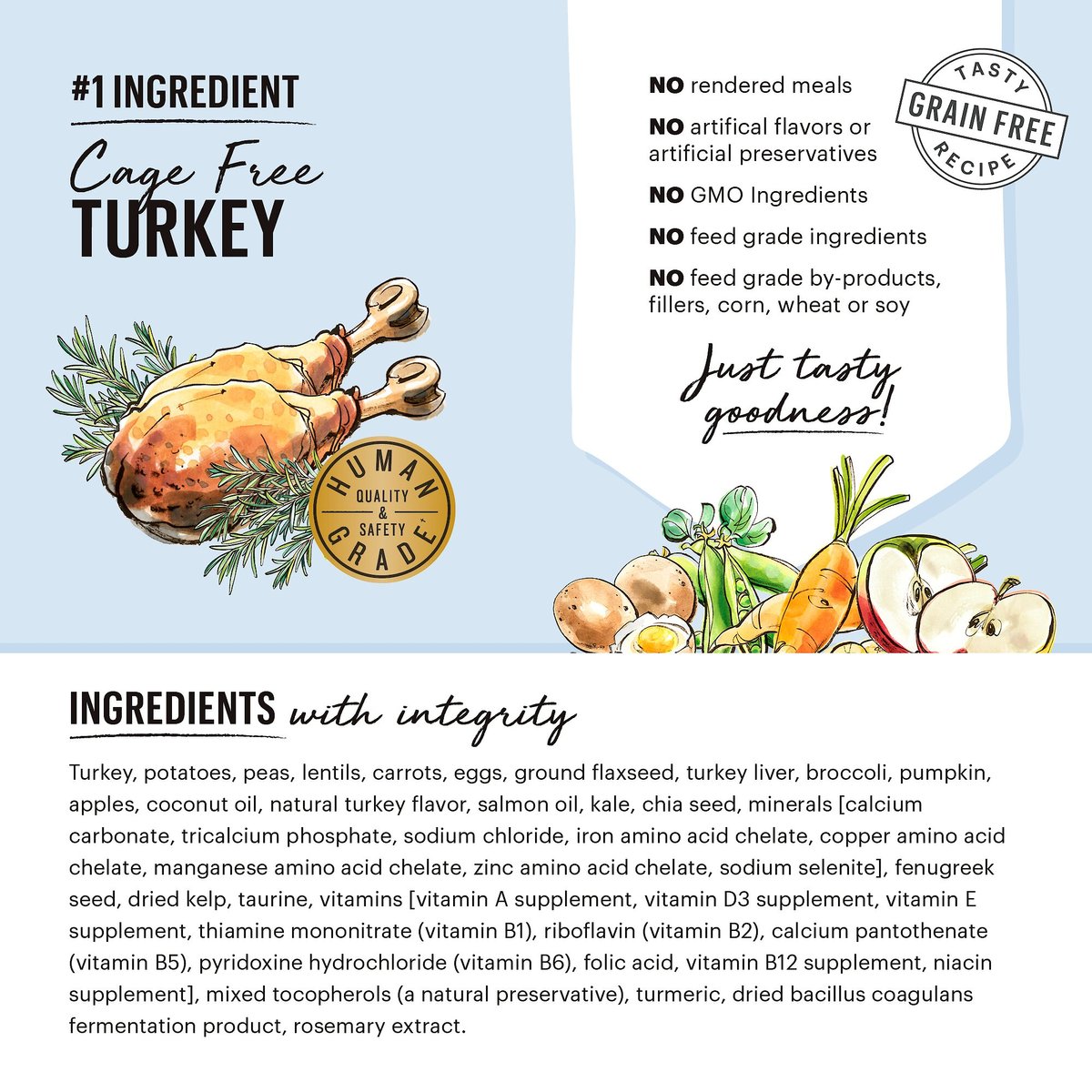 The Honest Kitchen Grain-Free Turkey Whole Food Clusters Dry Dog Food