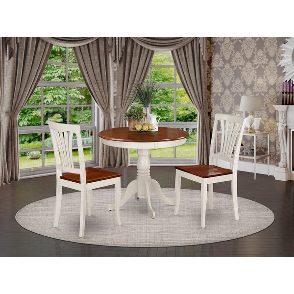 3-piece Kitchen Nook Dining Set - Small Kitchen Table and 2 Kitchen Chairs ( Color Options Available)