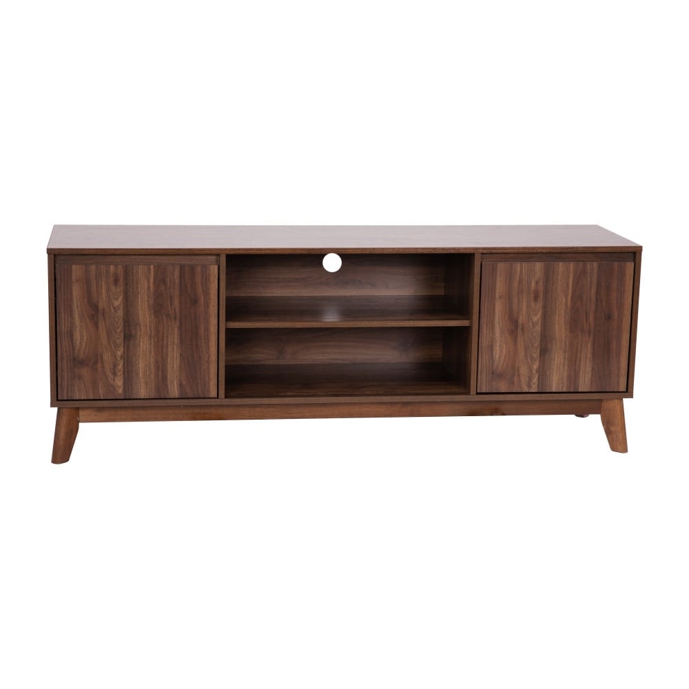 TV Stand with Adjustable Middle Shelf   Dual Soft Close Storage Doors