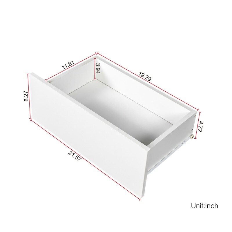 Modern 2 Drawers High gloss Nightstand with LED Lights