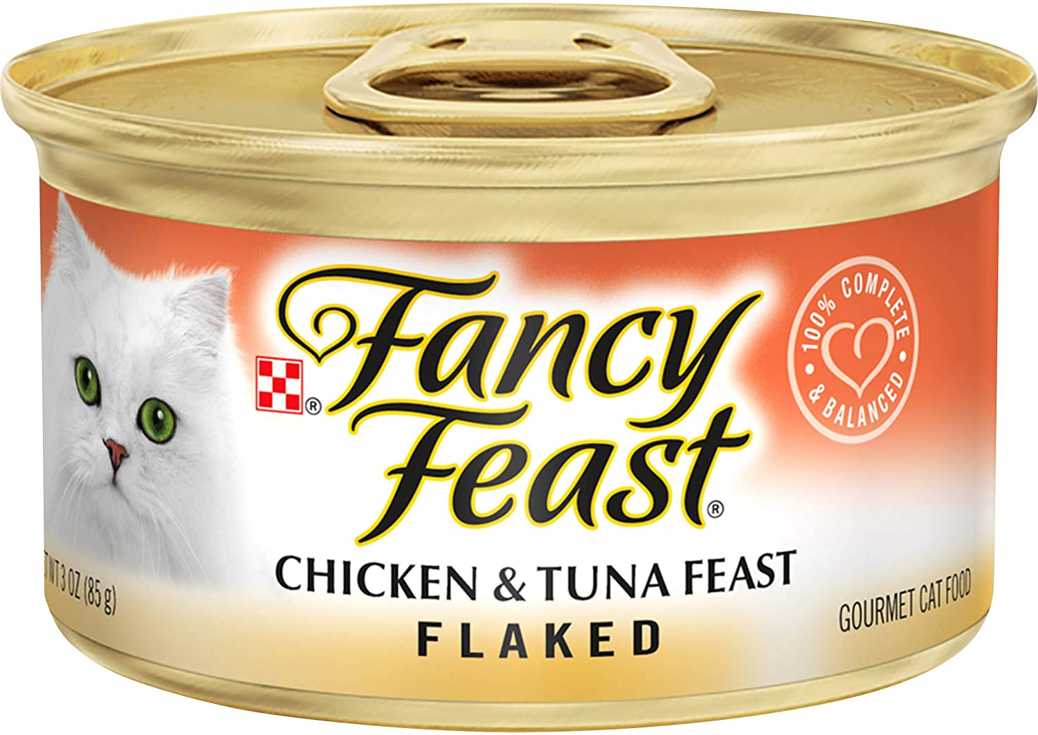 Purina Fancy Feast Wet Cat Food， Flaked Chicken and Tuna Feast - (24) 3 oz. Cans