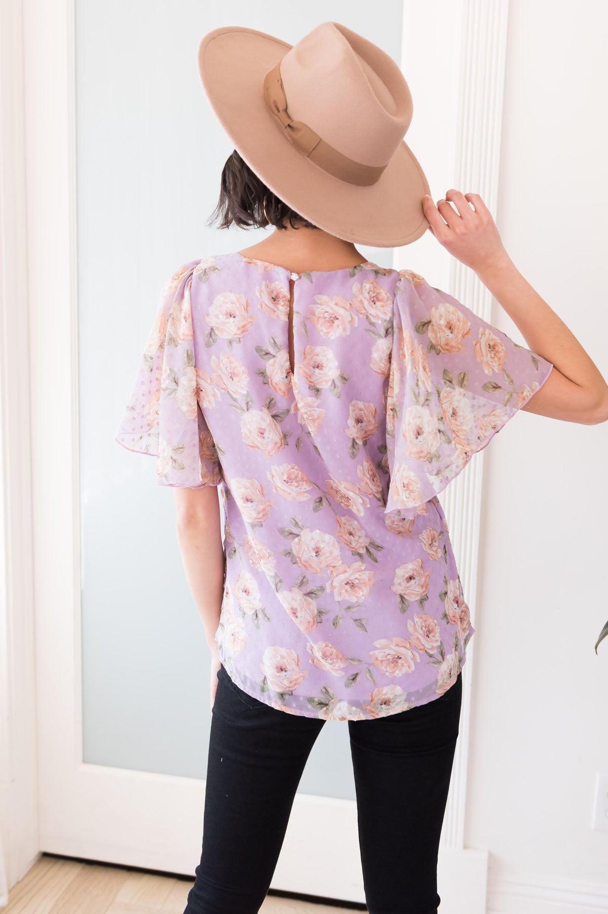 Promises, Promises Modest Flutter Sleeve Blouse