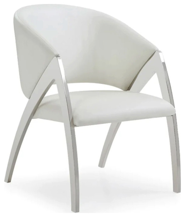 Evie Modern White Leatherette Accent Chair   Contemporary   Armchairs And Accent Chairs   by V.S.D Furniture  Houzz