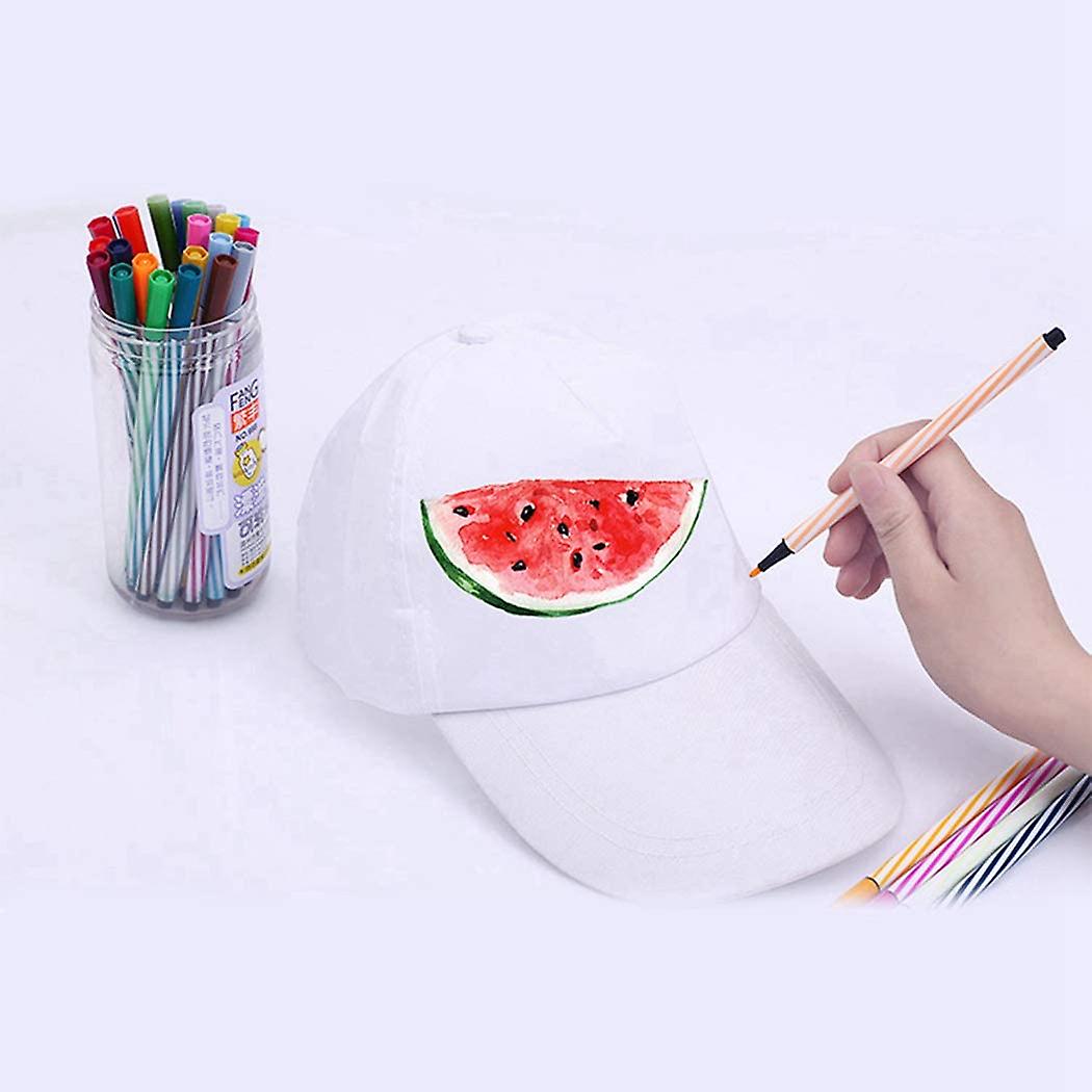 Diy Kids Baseball Caps Hats - White Diy Creative Painting Polyester Sun Hat Sports Cap For Kids Aged 3-12 Yrs Old (10pcs)