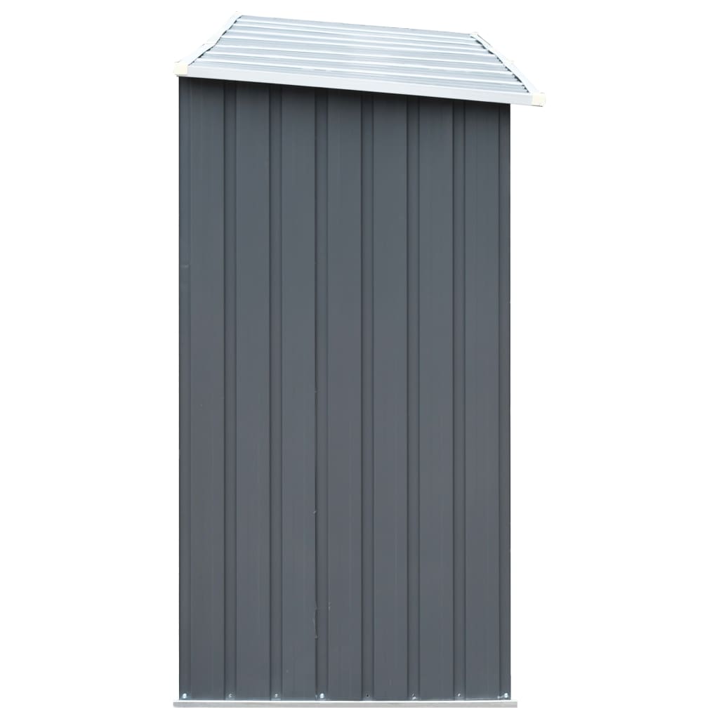 Garden Log Storage Shed Galvanized Steel 130"x33"x60" Gray