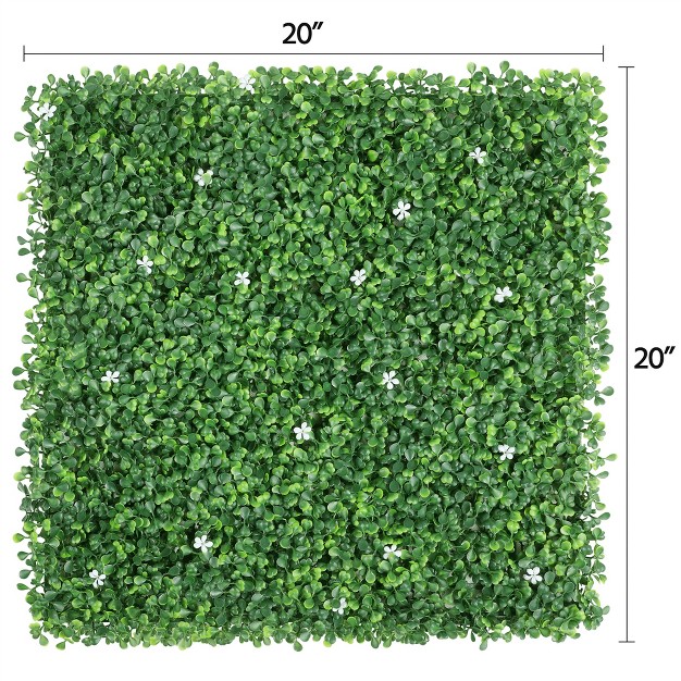 X 20 quot Artificial Boxwood Hedge Panel Green