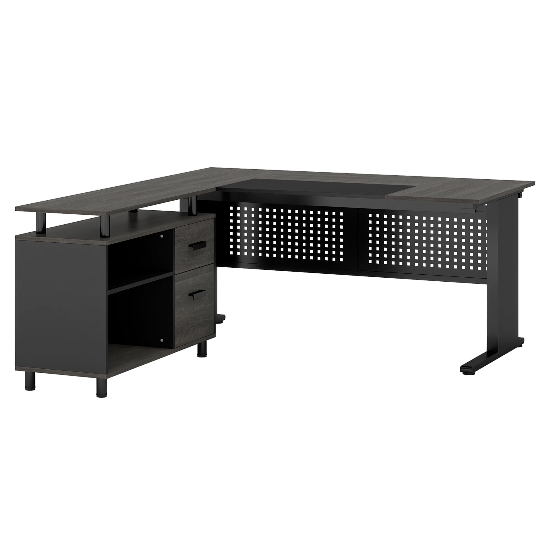 Industrial L-Shaped Desk, 63