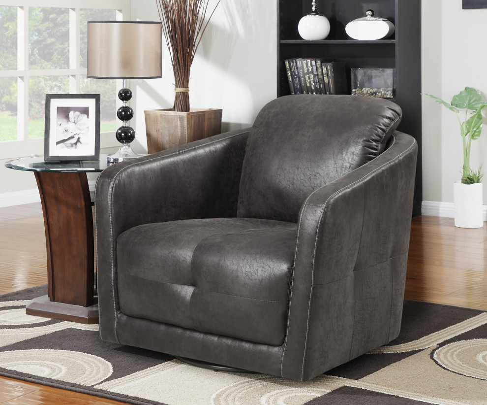 Munoz Swivel Accent Chair  Gray   Contemporary   Armchairs And Accent Chairs   by Lorino Home  Houzz